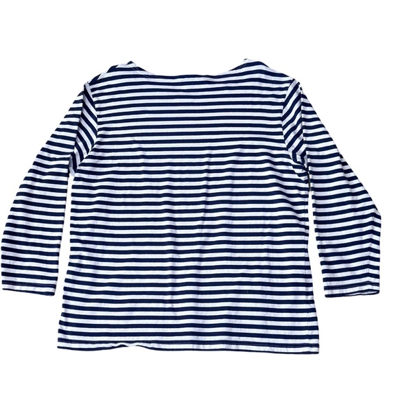 J. Peterman North Sea Navy Striped Tee - Blue and White Long Sleeve Size XL - Picture 2 of 8